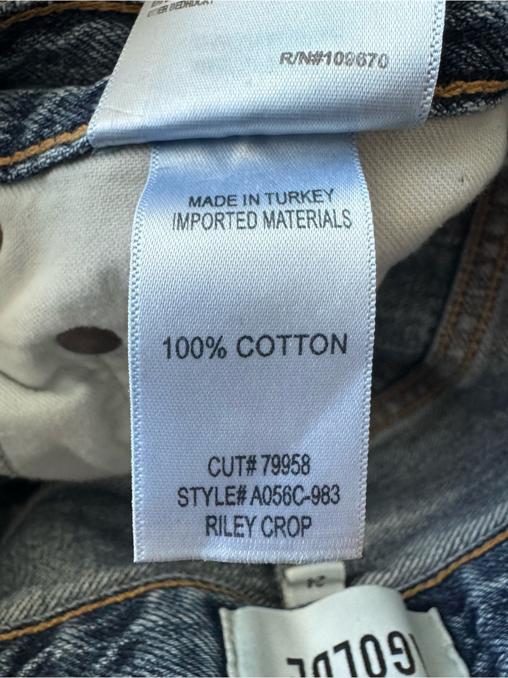 Agolde Riley High Rise Straight Leg Button Fly Jeans Women's Size 24 - Picture 5 of 13